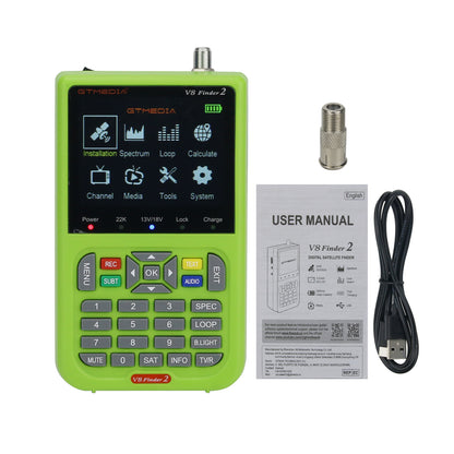 GTMEDIA V8 Finder 2 Satellite Finder Portable Satellite Signal Finder DVB-S/S2/S2X w/ 3.5&quot; LCD