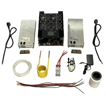 5000W Induction Heater Induction Heating Coil w/ Electric Energy Meter 150ML Crucible DC 48V 3000W Power Supply