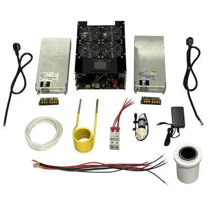 5000W Induction Heater Induction Heating Coil w/ Electric Energy Meter 70ML Crucible DC 48V 3000W Power Supply