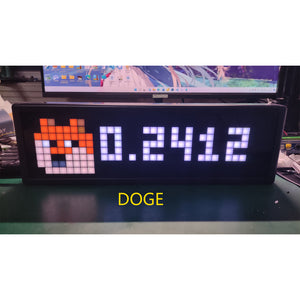 Digital Currency Market Display ESP8266 WS2812B Cryptocurrency Real-time Price Display Black (31x12x3.5cm)