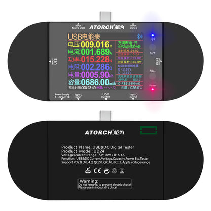 ATORCH UD24 USB Voltmeter Voltage Current Meter DC Digital Tester 2.4&quot; Screen Multiple Interfaces