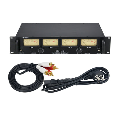HANWEI MK-4D VU Meter Display DB Display 2U Four VU Meters High Sensitivity for Music Power Amp