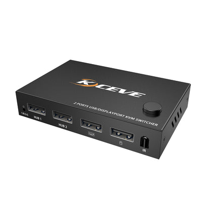 KC-201DDP 4K 60HZ DP KVM Switch 2 Ports USB/Displayport KVM Switch 2 IN 1 OUT [DP + DP] Input