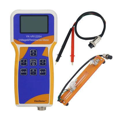 YK-VR1220H 18650 Lithium Battery Meter Voltage &amp; Resistance Meter w/ Test Leads Battery Holder