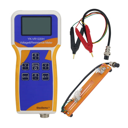 YK-VR1220H Lithium Battery Meter Voltage &amp; Resistance Meter w/ Clips Battery Holder For Battery Pack