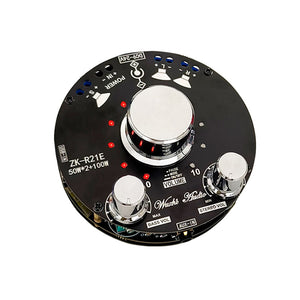 ZK-R21E Subwoofer Amplifier Bluetooth Amp Board 2.1 Channel Amplifier with Cool Volume Indicator