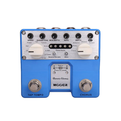 MOOER Reverie Chorus Guitar Effects Pedal with 5 Chorus Modes 8 Enhancing Effects Tap Tempo Function Dual Footswitches