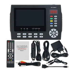KPT-258S/T Digital Satellite Finder Meter &amp; HD Monitor with 4.3&quot; IPS (S2 + T2 + C Combo + HD + AV)