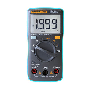 ZOTEK ZT98 600V CAT III Multimeter Autoranging Digital Multimeter Tester 2000 Counts Backlit LCD