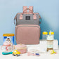 Large-Capacity Mummy Bag Backpack Foldable Bed with Buckle to Hang Freeing Your Hand (Pink &amp; Gray)