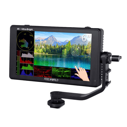 Feelworld LUT6S 4K DSLR Camera Monitor 6&quot; Ultra-Bright Touch Screen with HDR Waveform for Stabilizer