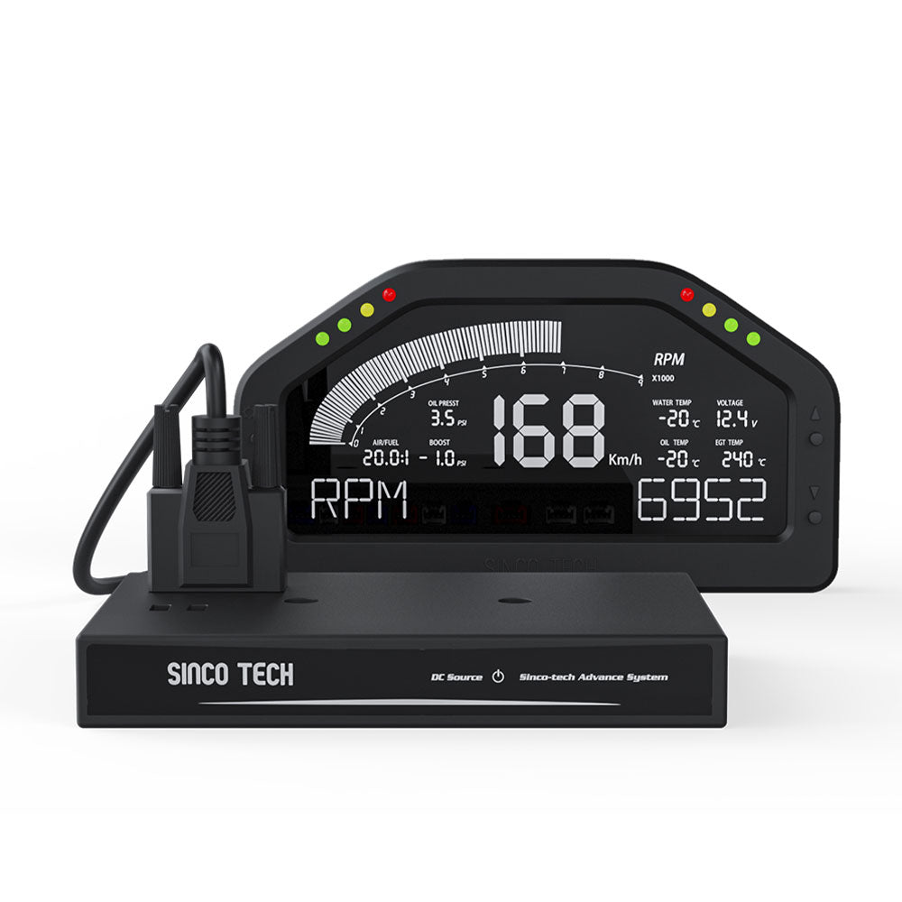 SINCO TECH DO926NB Multifunctional Racing Dashboard with Seven Color Backlight 9V-16V 9000RPM