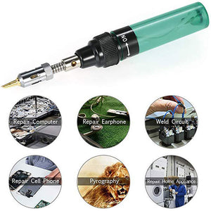 13-In-1 Gas Soldering Iron Kit Pen-Shaped Welding Pen 1300℃ 8ML Gas Capacity for Repair Maintenance
