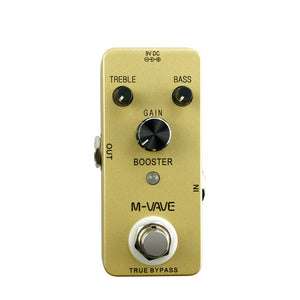 PURE BOOSTER Gain Electric Guitar Effects Pedal with Treble and Bass Knob DC 9V 5mA