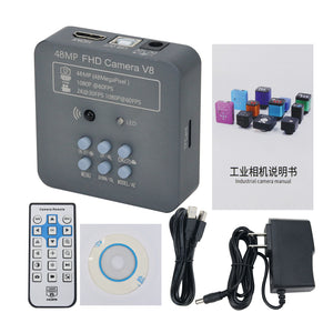 Microscope Video Camera 48MP FHD Camera V8 2K 1080P Industrial Camera C Mount For Phone PCB Repair