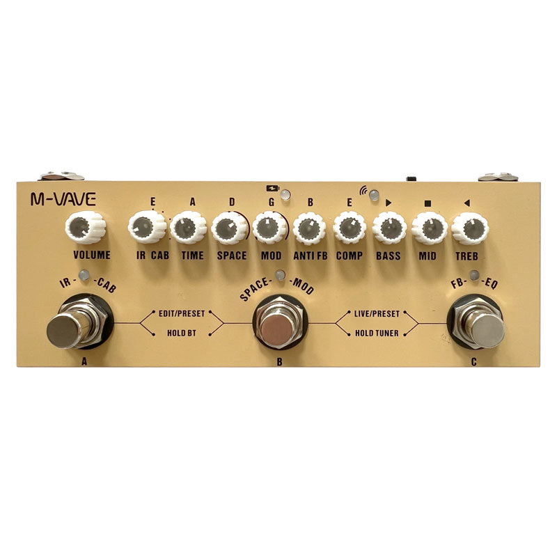 M-VAVE Cube Baby AC Guitar Effects Pedal with the Function of Wireless Music Play and Cellphone Recording