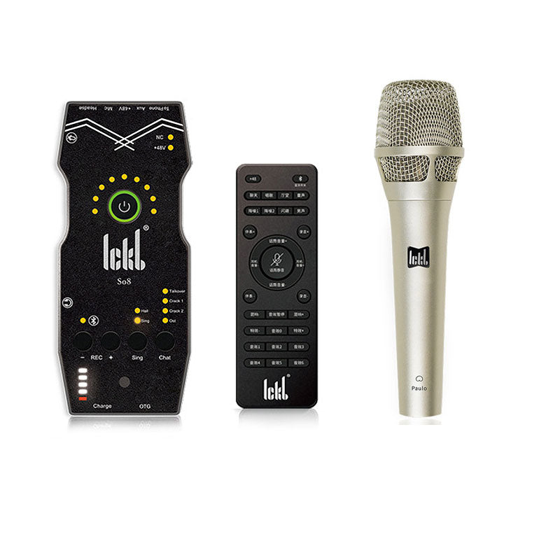 ICKB SO8 Fifth Generation Live Sound Card Cellphone External Sound Card w/ ICKB Paulo Microphone