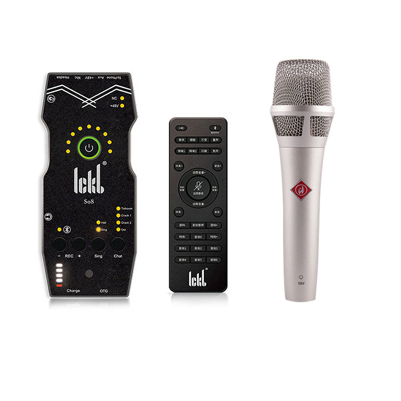 ICKB SO8 Fifth Generation Live Sound Card Cellphone Livestreaming Sound Card w/ 106V Microphone