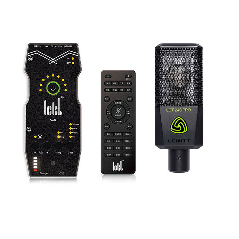 ICKB SO8 Fifth Generation Live Sound Card Cellphone External Sound Card w/ LCT 240 PRO Microphone