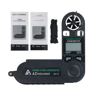 AZ8918 Digital Anemometer Handheld Wind Speed Tester Temperature Humidity Measurement Detector