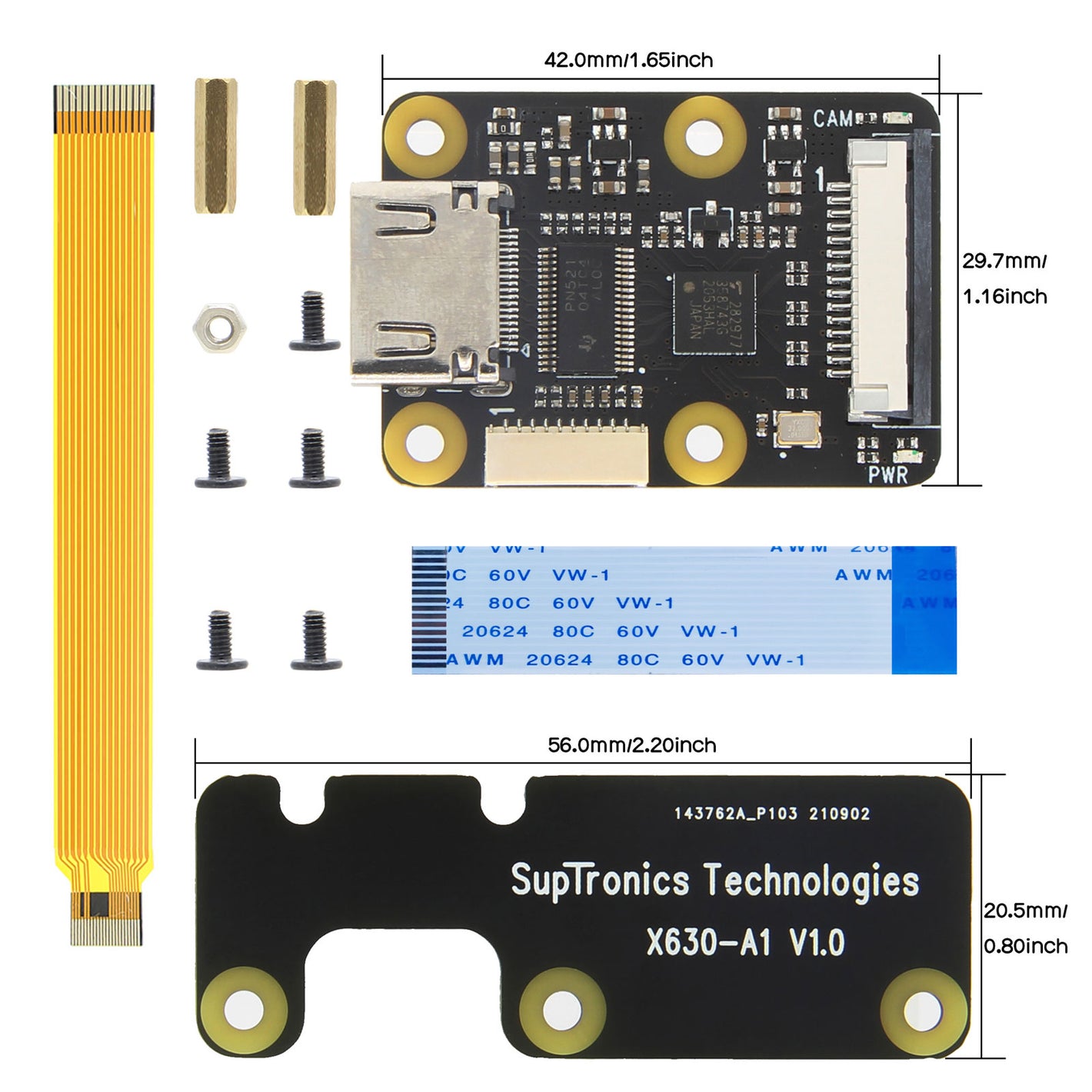 X630 HDMI-Compatible to CSI-2 Module with High Performance for Raspberry Pi Support 1080p 60fps and Audio and Video