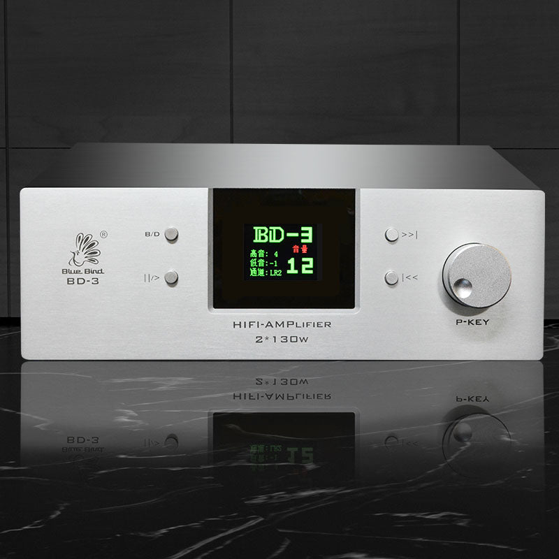 Bluebird BD-3 Silvery HIFI Digital Amplifier U Disk APP Lossless Audio Bluetooth 5.0 Decoder 2 x 130W