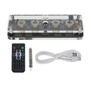 IN-8 4-Digit Nixie Tube Clock Desktop Clock Advanced Version with LED Backlight Remote Control
