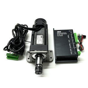 HQUDJ ER16 48V 400W Spindle Motor with High Torque + BLDC Motor Driver + Motor Fixture