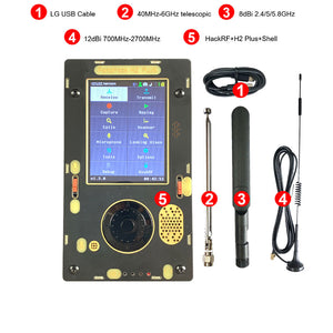 Portapack H2 Plus with Three Antennas Software Defined Radio Module for HackRF One Expansion Board