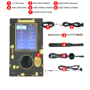 Portapack H2 Plus with Five Antennas Software Defined Radio Module for HackRF One Expansion Board