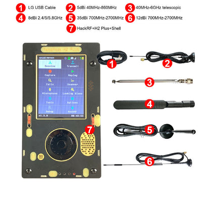 Portapack H2 Plus with Five Antennas Software Defined Radio Module for HackRF One Expansion Board