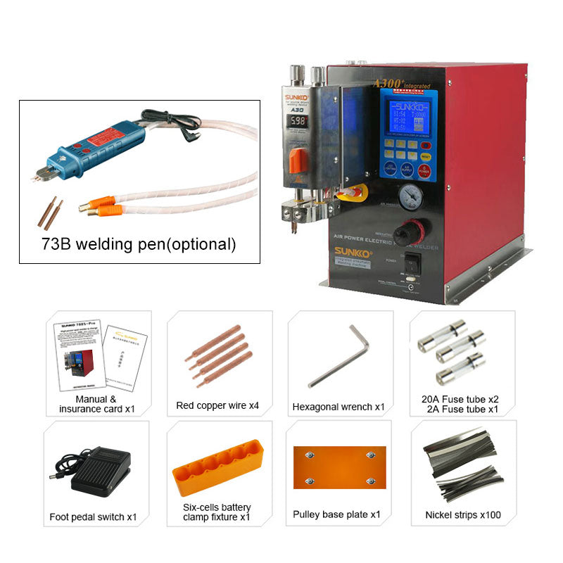 SUNKKO A300+ Air Power Electric Pulse Welder Precision Pulse Beam Energy Spot Welder with 73B Welding Pen