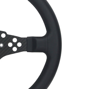 33CM/13" Racing Steering Wheel (Fully Covered with Cow Leather) PC SIM Racing Accessory for MOZA R5