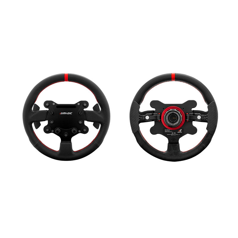 SIMAGIC 11.8" SIM GTS Steering Wheel RGB Racing Wheel with Leather Grip Single Paddle Shifter
