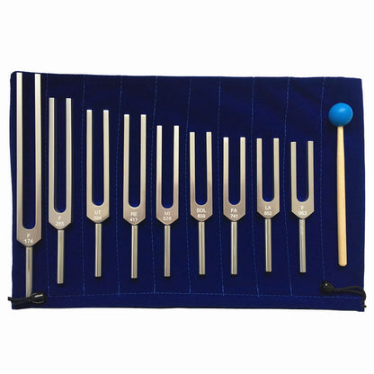 9PCS Physiotherapy Chakra Tuning Fork F174 &amp; F185 &amp; UT396 &amp; RE417 &amp; MI528 &amp; SOL639 &amp; FA741 &amp; LA852 &amp; F963
