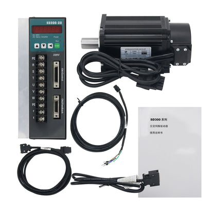 AC 220V Servo Motor Driver Kit 750W 3000RPM Servo Motor Kit For CNC Industrial Automation &amp; Control