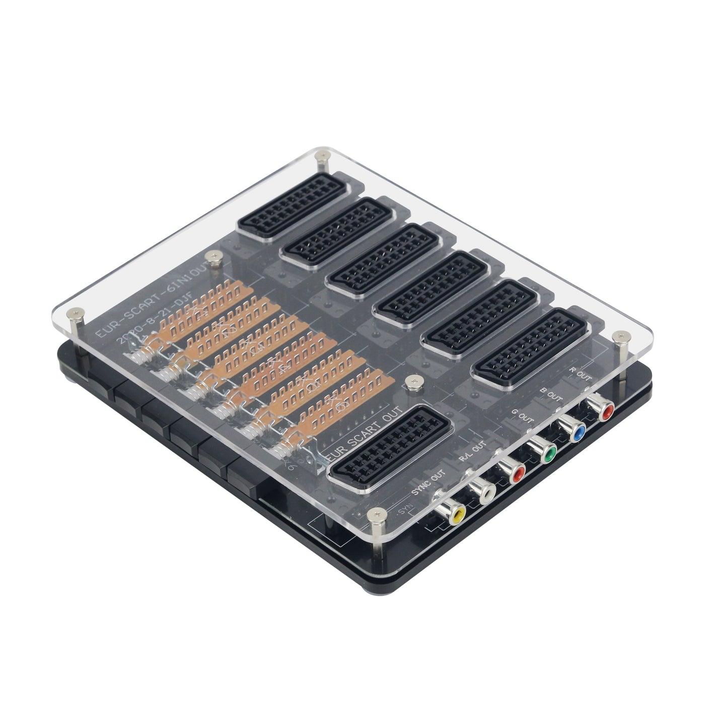 New EUR SCART Manual 6 Input 1 Output Distributor Converter Manual Divider Converting Board Device