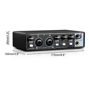 RK-22 Small External Sound Card USB Audio Interface Sound Card for Livestreaming Recording Karaoke