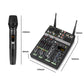 TZT R4-Pro Bluetooth Sound Card 4CH Mixer Mixing Console with Wireless Microphones for Livestreaming