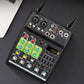TZT R5 Pro Small 4CH Mixer PC Bluetooth Sound Card Reverb Adjustment with Two Wireless Microphones