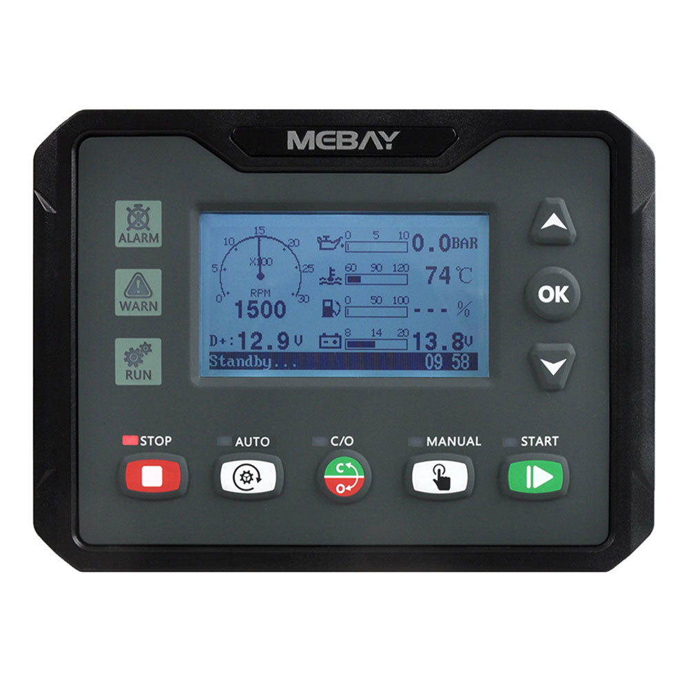 MEBAY DC42MCR Genset Controller Generator Controller 2.8" LCD Screen for Diesel Gasoline Gas Genset