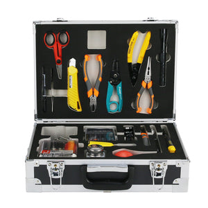 JW5001A 20PCS Fiber Optic Tools Fiber Optic Fusion Splicing Tool Kit w/ Case For Fiber Maintenance