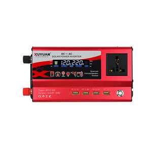 4000W Universal Solar Power Inverter Input 12V/24V Output 220V with Flowing Light 4 USB Ports