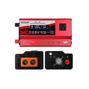 4000W Car Solar Power Inverter US Input DC 12V/24V Output AC 110V with Flowing Light 4 USB Ports