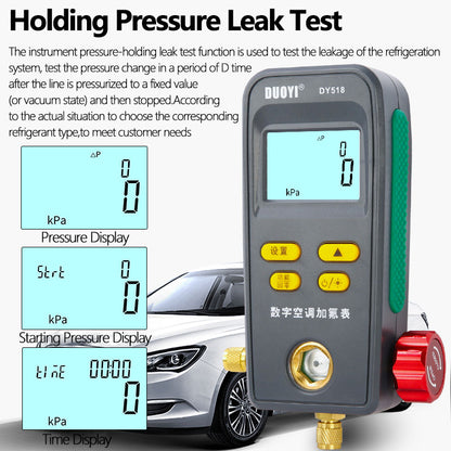 DY518 Freon Pressure Gauge Refrigerant Manifold Gauge Air Conditioner Digital Vacuum HVAC Meter