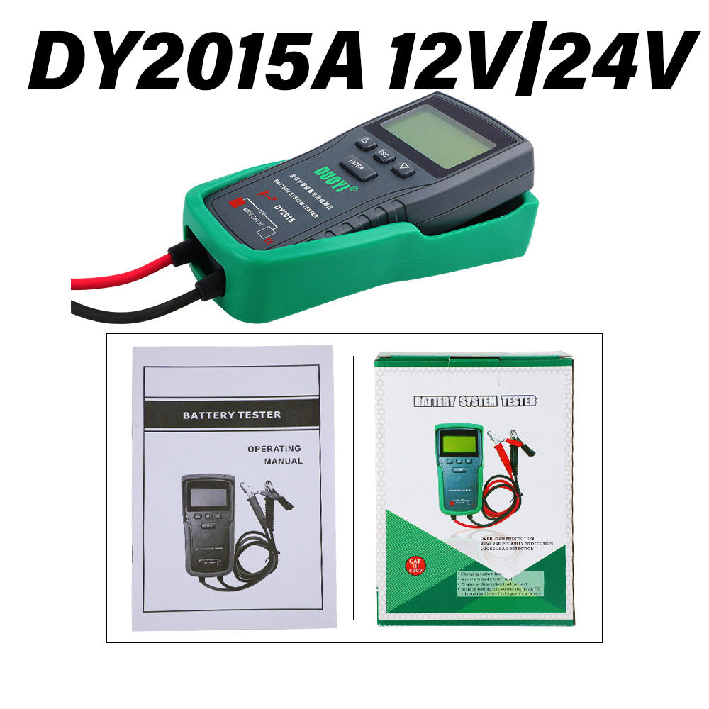 DUOYI DY2015A 12V/24V Battery System Tester Multifunction Car Battery Tester for Lead Acid Storage Battery