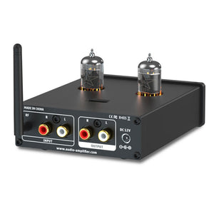 Black 6A2 Vacuum Tube TUBE-T1 PLUS Preamplifier USB and Bluetooth 5.0 Lossless Amplifier with Treble and Bass Adjustment
