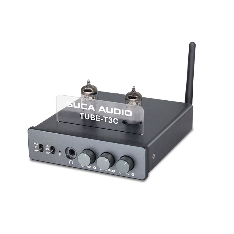 SUCA AUDIO TUBE-T3C Audio Amplifier Bluetooth 5.1 Treble and Bass 2.1 Digital HiFi Power Amplifier Headphone Amplifier in One