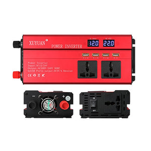 1200W Power Inverter DC 12V/24V to 220V Vehicle Solar Power Inverter with Screen Universal Socket