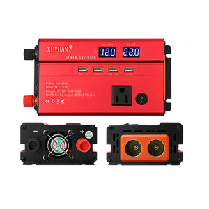 600W Power Inverter DC 12V 24V to 110V Vehicle Solar Power Inverter with LED Display US Socket